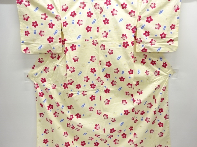 JAPANESE KIMONO / YUKATA / COTTON / FLOWER